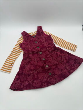 FINDING FOXTALE Dress & Top 3T Burgundy Orange Striped